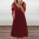 Off-Shoulder Women's Dress with Deep V-Neck Style