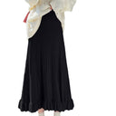 Chic Ruffled Pleated Skirt with Elastic Waist