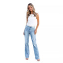 High-Waist Bootcut Jeans with Chic Wash for Women
