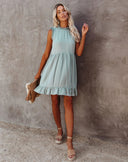 Chic Ruffle High Collar Dress for Women