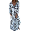 Chic Women's Maxi Dress with Deep V-Neck