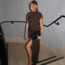 Stylish Asymmetrical Neckline Cocktail Dress for Women