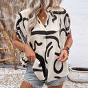 Artistic Abstract Chiffon Blouse for Women