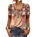 Floral Button-Up Blouse for Women