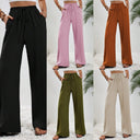 Chic Palazzos with Elastic Waist and Pocket Design