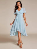 Chic Asymmetric Hem Women's Wrap Dress