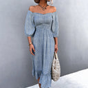 Chic Women's Ruffle Dress with Elastic Waist