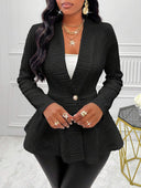 Stylish Women's Blazer Jacket with Textured Design