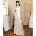 Chic Women's Strapless Maxi Evening Dress