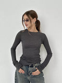 Chic Long Sleeve T-Shirt with Thumb Holes
