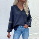 Ladies' Lace Accent V-Neck Blouse