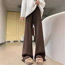 Flowy Knit Trousers with Chic Hem Design