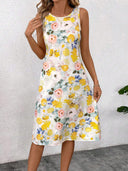 Floral Summer Dress for Women - Flowing Sleeveless Style