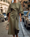 Chic Women's Maxi Dress with Balloon Sleeves