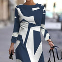 Graphically Designed Women's Long Sleeve Dress