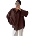 Women's Oversized Linen Blouse for Everyday Wear