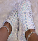 Glittery Women's Sneakers with Enhanced Sole Design