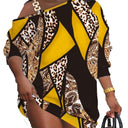 Trendy Women's Asymmetrical Dress with Stylish Graphic and One Shoulder Accent