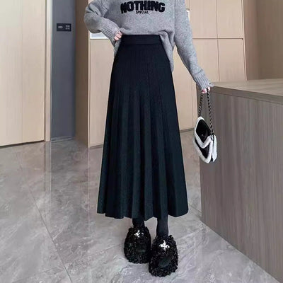 Chic High-Waisted Pleated Maxi Skirt for Women