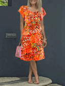 Women's Flowing Wrap Dress with Unique Layering Design
