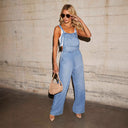 Stylish Women's Wide Cut Denim Overalls