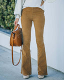 High-Waisted Flared Corduroy Pants for Women