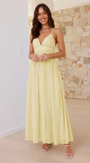 Chic Women's Maxi Dress with Spaghetti Straps & Wrap Detail