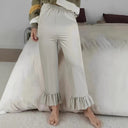 Fluffy Ruffled Hem Culottes for Women