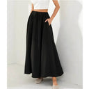 Floral Print Maxi Skirt with Elastic Waistband