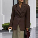 Chic Double-Breasted Blazer with High Collar