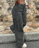 Stylish Women's Wide-Leg Cargo Pants with Utility Pockets