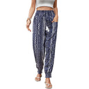 Chic Harem Pants with Elastic Waistband and Trendy Ethnic Prints