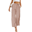 Chic High-Rise Pleated Wide Trousers for Women