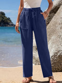 Chic Women's Beach Pants with Pocketed Design