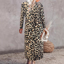 Trendy Leopard Print Maxi Dress with Wrap Design