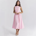 Flared Cocktail Dress with Waist Accents for Women