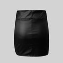 Chic High-Waisted Faux Leather Mini Skirt with Zipper Accents