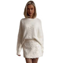 Floral Embellished Sequin Skirt for Women