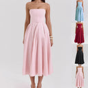 Stylish Off-Shoulder Women's Maxi Dress with Flowy Hem