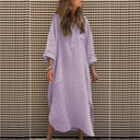 Chic Women's Midi Dress with Button Placket and Pockets