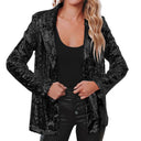 Sequin-Trimmed Women's Blazer for Chic Style