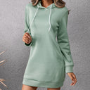 Chic Hooded Sweat Dress with Pockets