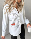 Unique Graphic Print Women's Artistic Blouse