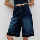 Trendy High-Waisted Wide Leg Denim Shorts for Women