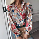 Floral Puff Sleeve Women's Blouse - Chic Design