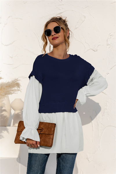 Chic Women's Ruffle Long Sleeve Blouse