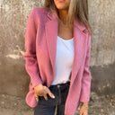 Chic Oversized Blazer Jacket with Deep V-Neck for Women