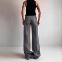 Chic Check Pattern Tube Pants for Women