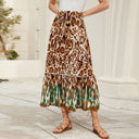 Animal Print Maxi Skirt with Ruffled Hem