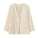 Sequined Women's Blazer Jacket for Stylish Chic
